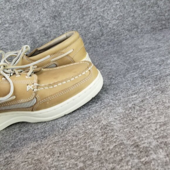 ✅Bert Pulitzer Men's 7.5 Tan Leather Sneakers Sail-Boat Deck-Hand Work Shoes - Picture 10 of 11